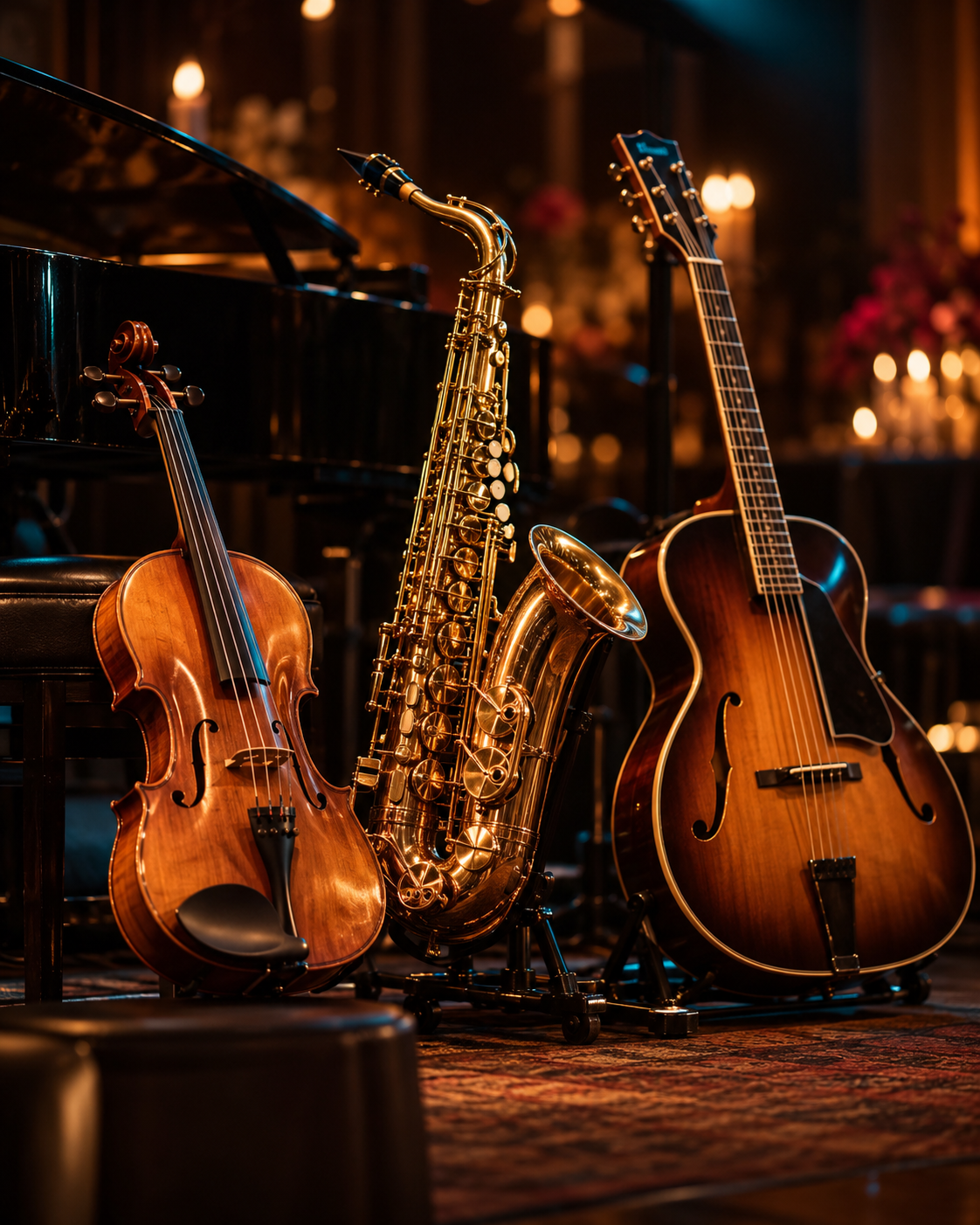 Violino, sax e chitarra per musicisti ospiti